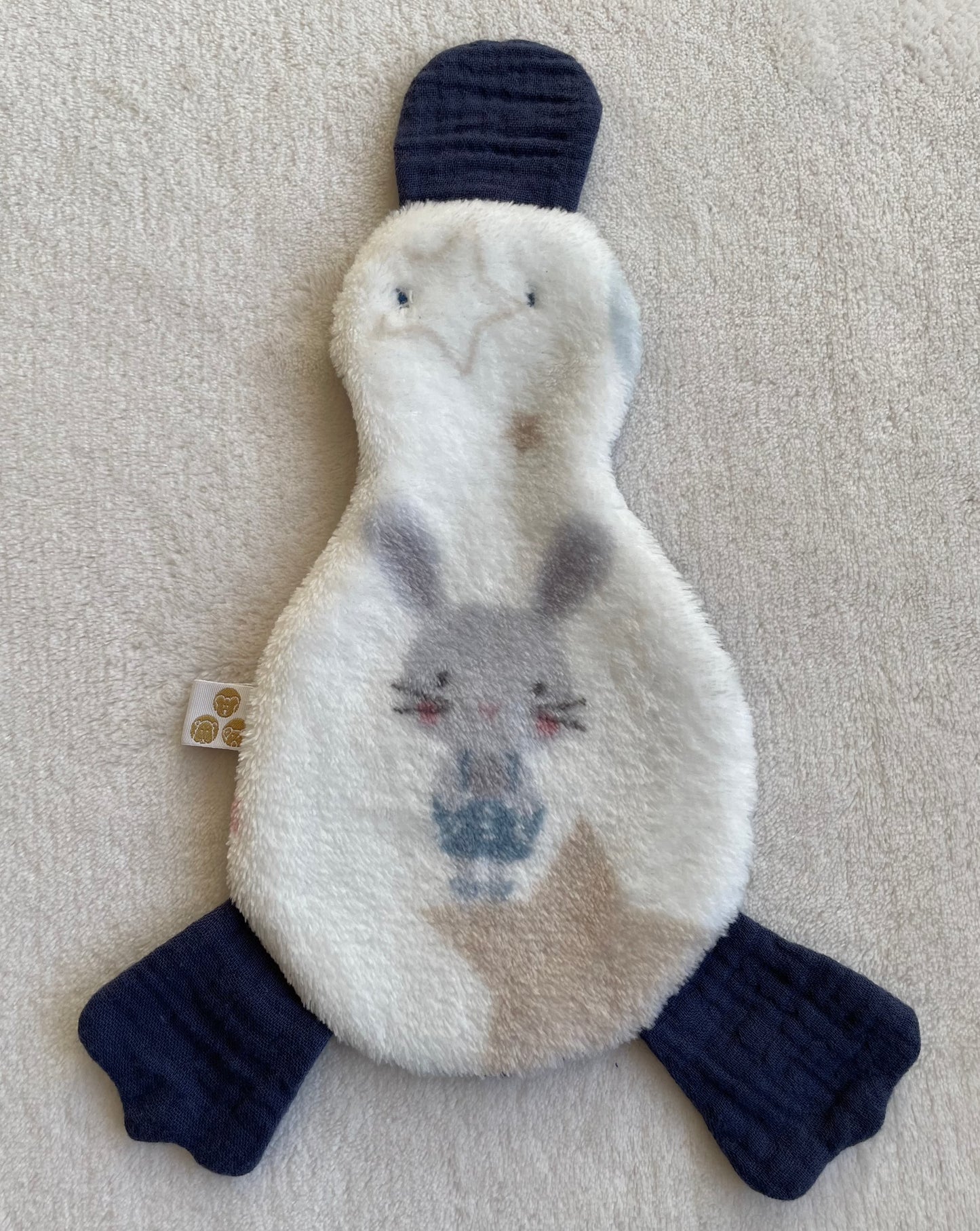 Doudou Canard Bleu Marine - Lapin