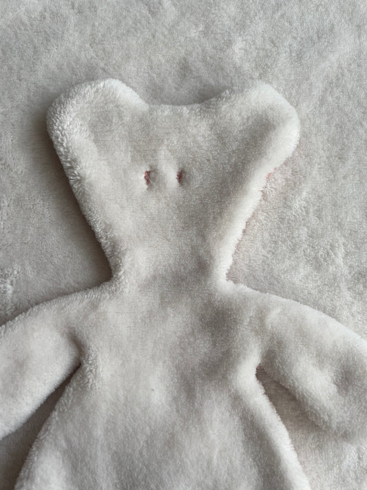 Doudou Ourson Rose Poudré - Blanc