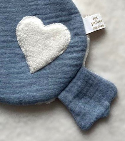 Doudou Canard Bleu Clair - Blanc