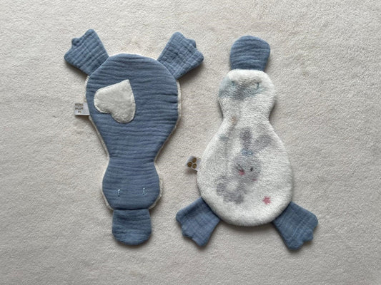 Doudou Canard Bleu Clair - Lapin